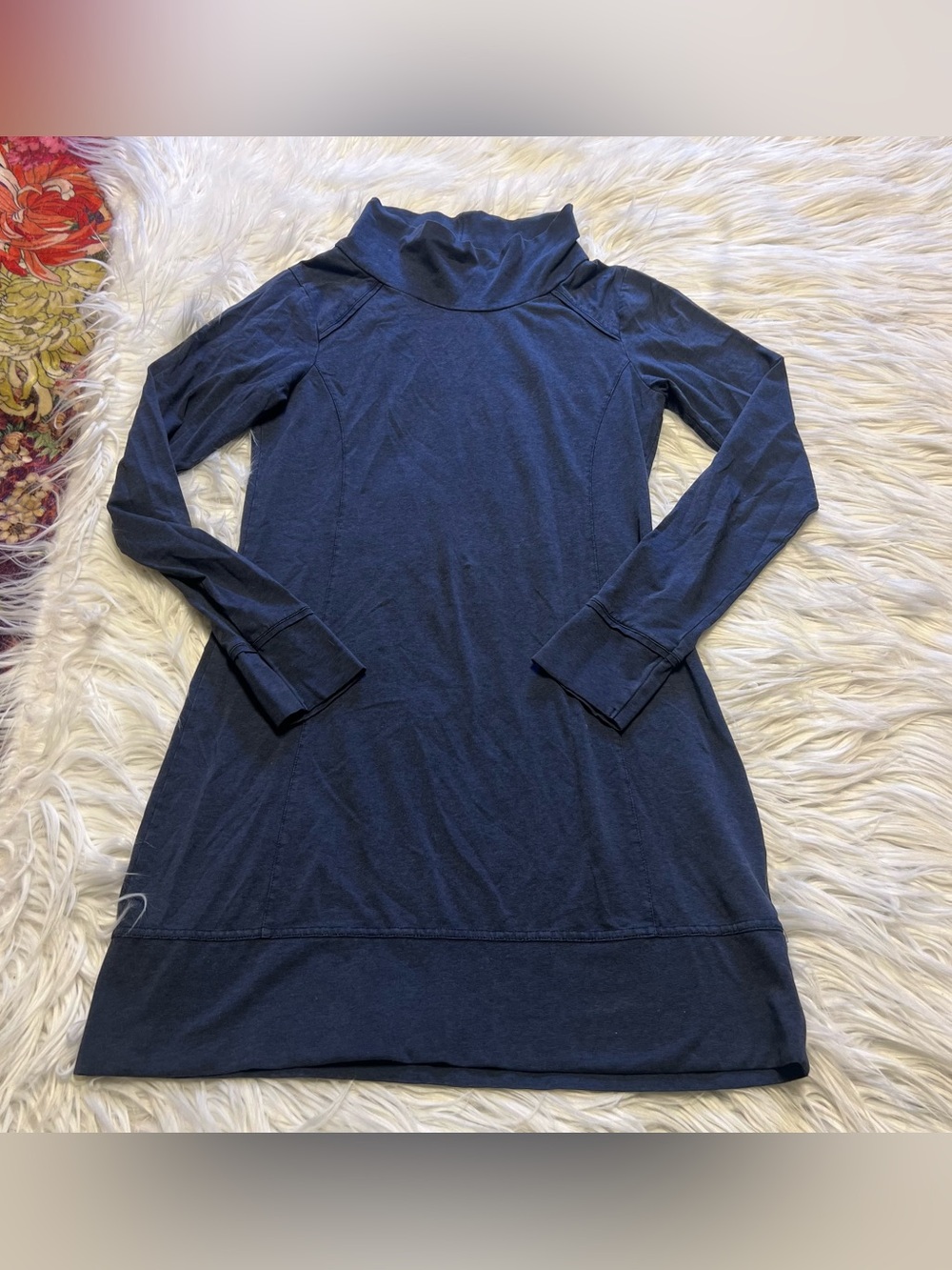 Toad&Co Navy Long-Sleeve Turtleneck Dress